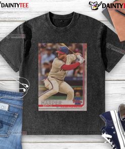 Official 2019 Topps Baseball Bryce Harper Phillies washed t-shirt featuring vibrant graphics and a comfortable fit.