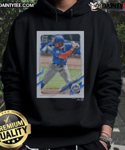 Alt Text: Official 2021 Topps Baseball Francisco Lindor Mets hoodie featuring vibrant team colors and stylish design.