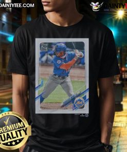 Official 2021 Topps Baseball Francisco Lindor Mets T-Shirt featuring vibrant team colors and player graphics.