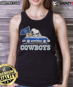 Official 2025 Snoopy and Woodstock Cowboys tank top featuring vibrant logo design for fans of Peanuts merchandise.