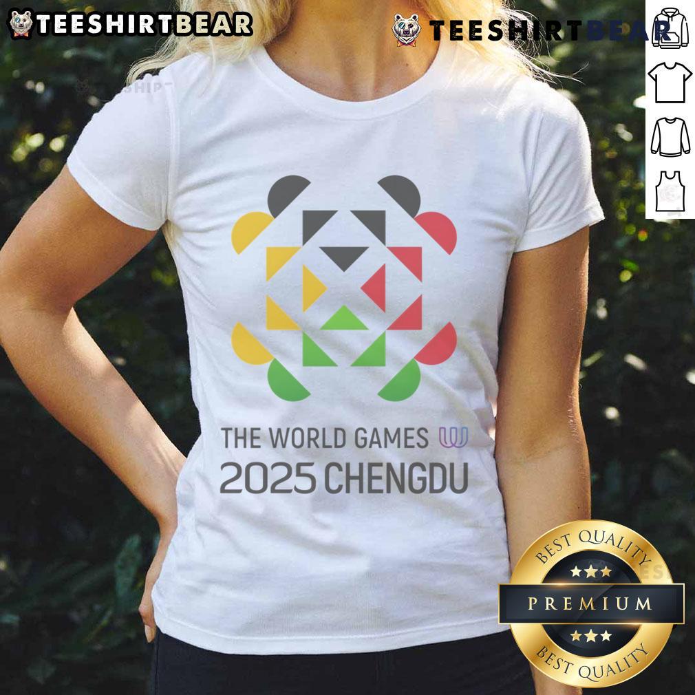 Official 2025 The World Games Chengdu Ladies Tee Alt Text: Official 2025 The World Games Chengdu Ladies Tee showcasing vibrant design and logo for women's sports apparel.