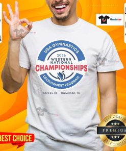 Alt Text: Official 2026 Men's Western National Championships T-Shirt featuring vibrant design and event logo, perfect for fans.