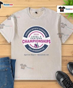 Alt Text: Official 2026 Women's Development Program Level 9 Eastern Championships washed t-shirt showcasing vibrant design.