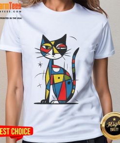 Alt Text: Abstract design of Japanese cat ladies on a trendy tee, perfect for cat lovers and fashion enthusiasts.