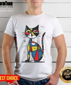 Official Abstract Japanese Cat T-Shirt featuring a vibrant cat design, perfect for cat lovers and unique fashion enthusiasts.