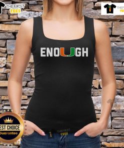 Official Akheem Mesidor Enough Miami Hurricanes tank top featuring team colors and logo, perfect for fans.