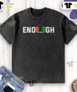 Alt Text: Official Akheem Mesidor Enough Miami Hurricanes Washed T-Shirt showcasing team spirit and stylish design.