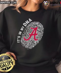 Alabama Crimson Tide sweatshirt featuring 'In My DNA' slogan, showcasing team spirit and style for fans.