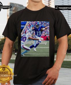Official Almost Friday Jameis Heisman T-Shirt featuring bold graphics and vibrant colors, perfect for fans and collectors.
