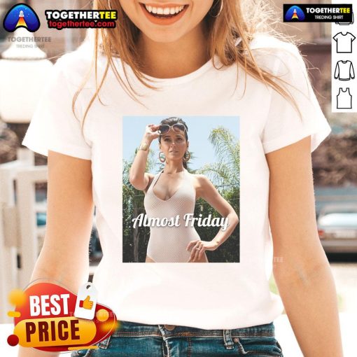 Official Almost Friday Sloane Ladies Tee in stylish design, perfect for casual wear and celebrating the weekend.