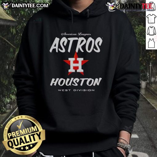 Official American League Houston Astros West Division hoodie showcasing team logo and colors, perfect for fans.