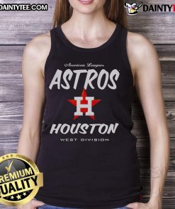 Official American League Houston Astros West Division tank top featuring team logo and vibrant colors for fans.