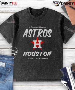 Official American League Houston Astros West Division washed t-shirt featuring team logo and vintage design.