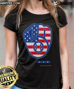 Official Anthracite Milwaukee Brewers Americana Logo Ladies Tee showcasing a stylish design for true fans.