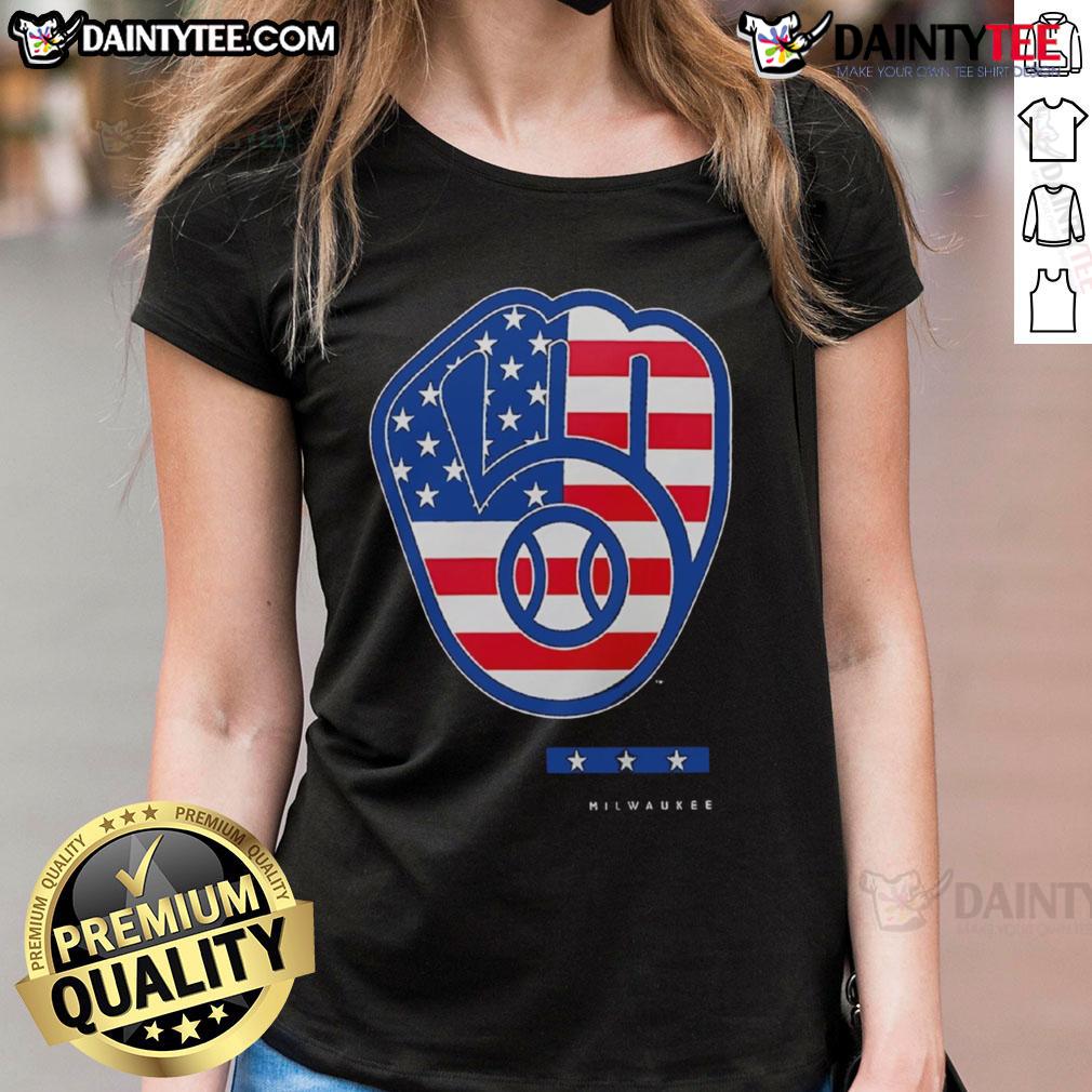 Official Anthracite Milwaukee Brewers Americana Logo Ladies Tee Official Anthracite Milwaukee Brewers Americana Logo Ladies Tee showcasing a stylish design for true fans.