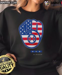 Official Anthracite Milwaukee Brewers Americana Logo Sweatshirt featuring a stylish design for fans.