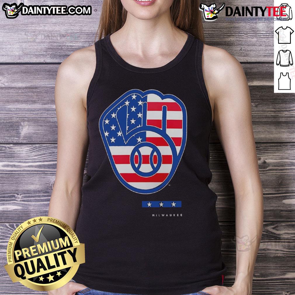 Official Anthracite Milwaukee Brewers Americana Logo Tank Top Official Anthracite Milwaukee Brewers Americana Logo Tank Top featuring a stylish design for baseball fans.