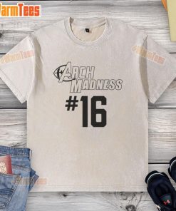 Official Arch Madness 16 Texas Longhorns washed t-shirt featuring vintage design and team colors for fans.