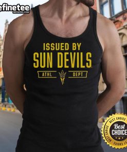 Official Arizona State Sun Devils tank top issued by the Athletic Department, featuring the team logo and colors.