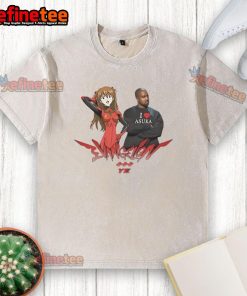 Official Asuka X Kanye West washed t-shirt featuring unique graphic design, perfect for fans and streetwear enthusiasts.