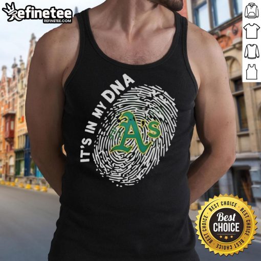 Official Athletics In My DNA tank top showcasing a stylish design for fitness enthusiasts and sports lovers.