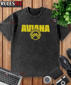 Official Aviana logo washed t-shirt featuring a stylish design for casual wear, perfect for fashion enthusiasts.