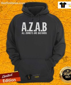 Official AZAB All Zionists Are Bastards Ladies Flowy Hoodie showcasing a stylish design for bold statement fashion.