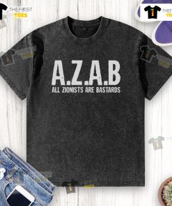 Official AZAB All Zionists Are Bastards Ladies Flowy Washed T-Shirt in soft fabric, perfect for casual wear and statement style.