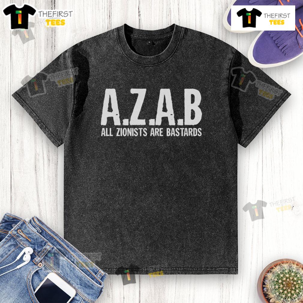Official Azab All Zionists Are Bastards Ladies' Flowy Washed T Shirt Official AZAB All Zionists Are Bastards Ladies Flowy Washed T-Shirt in soft fabric, perfect for casual wear and statement style.