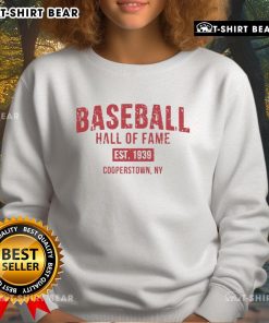Cozy Official Baseball Hall of Fame sweatshirt, Est. 1939, showcasing Cooperstown NY pride and baseball heritage.