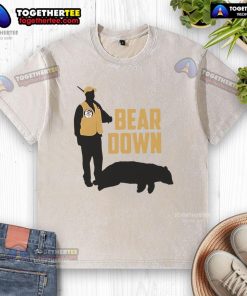 Official Bear Down Bear Hunting Washed T-Shirt featuring a stylish graphic design, perfect for outdoor enthusiasts.