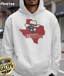 Official Beaumont Renegades Texas Map Hoodie showcasing vibrant graphics and a stylish design for fans.