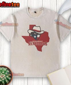 Official Beaumont Renegades Texas Map Washed T-Shirt featuring a vintage-style Texas map design and comfortable fit.