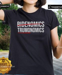 Official Bidenomics Maganomics Ladies Tee, featuring a stylish design for political enthusiasts and supporters.