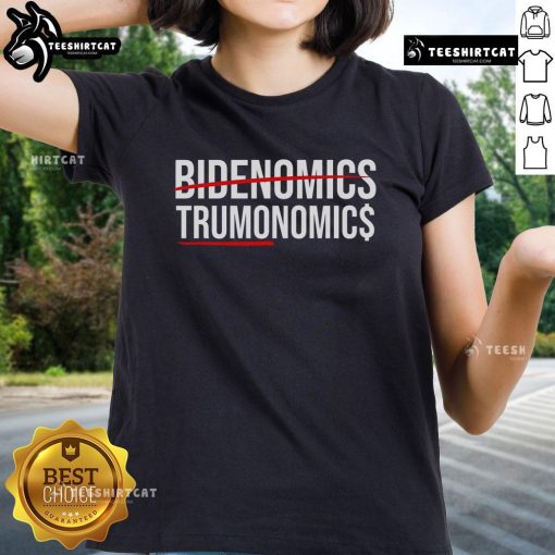 Official Bidenomics Maganomics Ladies Tee, featuring a stylish design for political enthusiasts and supporters.