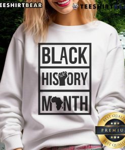 Alt Text: Official Black History Month Africa Fist Sweatshirt featuring a powerful raised fist design celebrating African heritage.