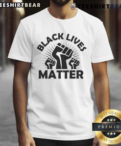 Alt Text: Official Black Lives Matter Black Fist T-Shirt showcasing a bold design promoting racial equality and social justice.