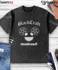Official Blackcraft Ghosts N Stuff Deadmau5 washed t-shirt featuring bold graphics and a stylish design for music fans.