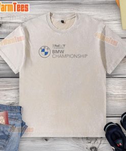 Alt Text: Official BMW Championship 2025 FedExCup Playoffs logo on a washed t-shirt showcasing a stylish golf design.
