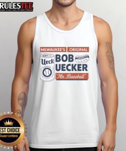 Official Bob Uecker Mr. Baseball 2025 tank top featuring vintage baseball graphics and a comfortable fit for fans.