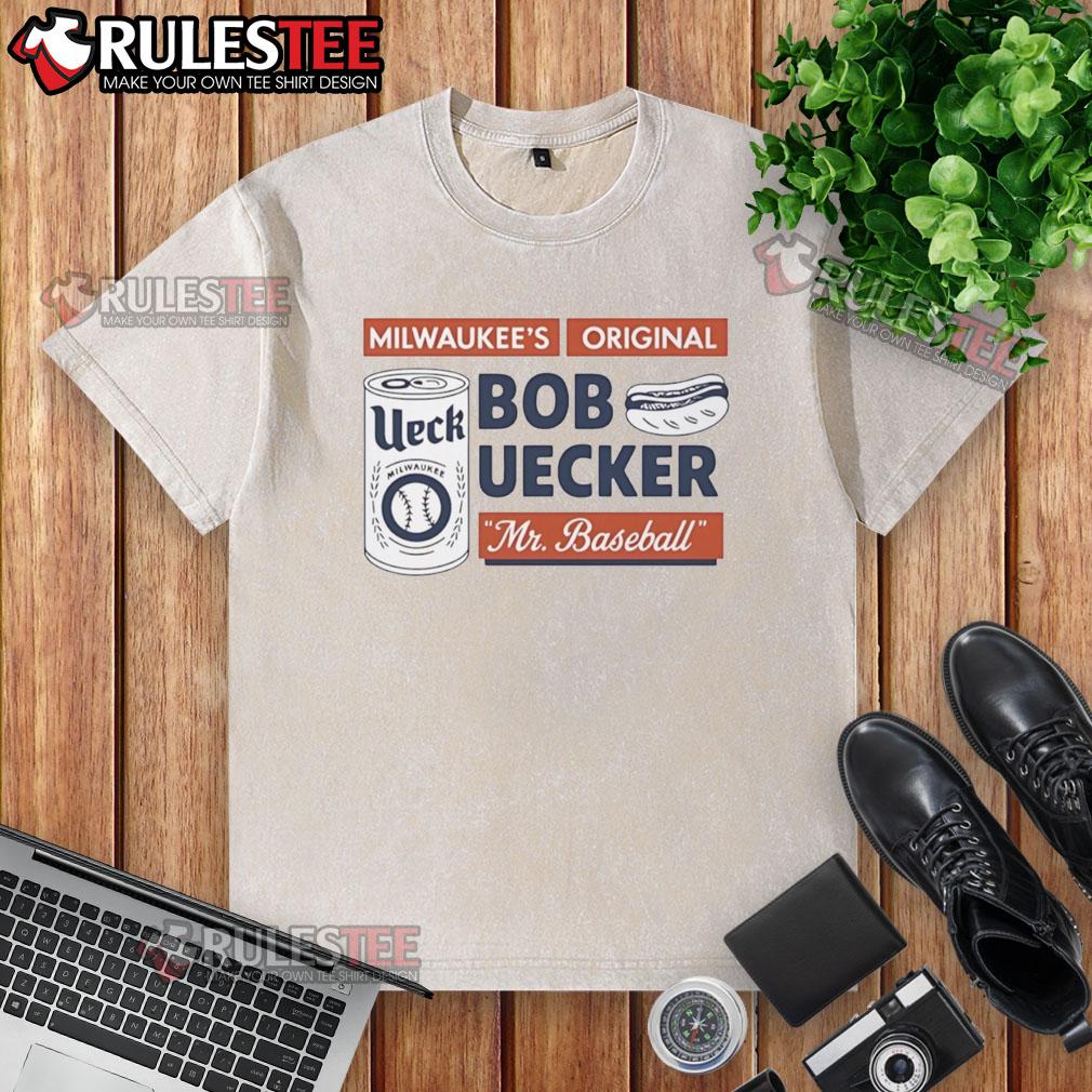 Official Bob Uecker Mr Baseball 2025 Washed T Shirt Alt Text: Official Bob Uecker Mr. Baseball 2025 washed t-shirt featuring vintage design and comfortable fit for fans.