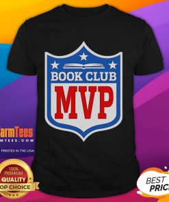 Alt Text: Official Book Club MVP Logo T-Shirt featuring bold lettering and a stylish design for avid readers.