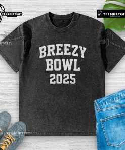 Official Breezy Bowl 2025 washed t-shirt featuring a stylish design, perfect for fans and casual wear.