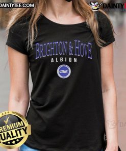 Official Brighton and Hove Albion Arch Letter Ladies Tee in stylish design, perfect for fans and casual wear.