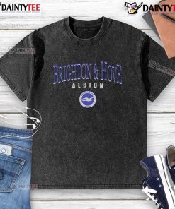 Official Brighton And Hove Albion Arch Letter Washed T-Shirt in vibrant design, perfect for fans and casual wear.