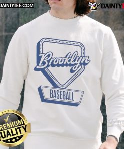 Official Brooklyn Baseball Home Plate Log Sweatshirt in navy blue, featuring vintage-style logo and cozy design.