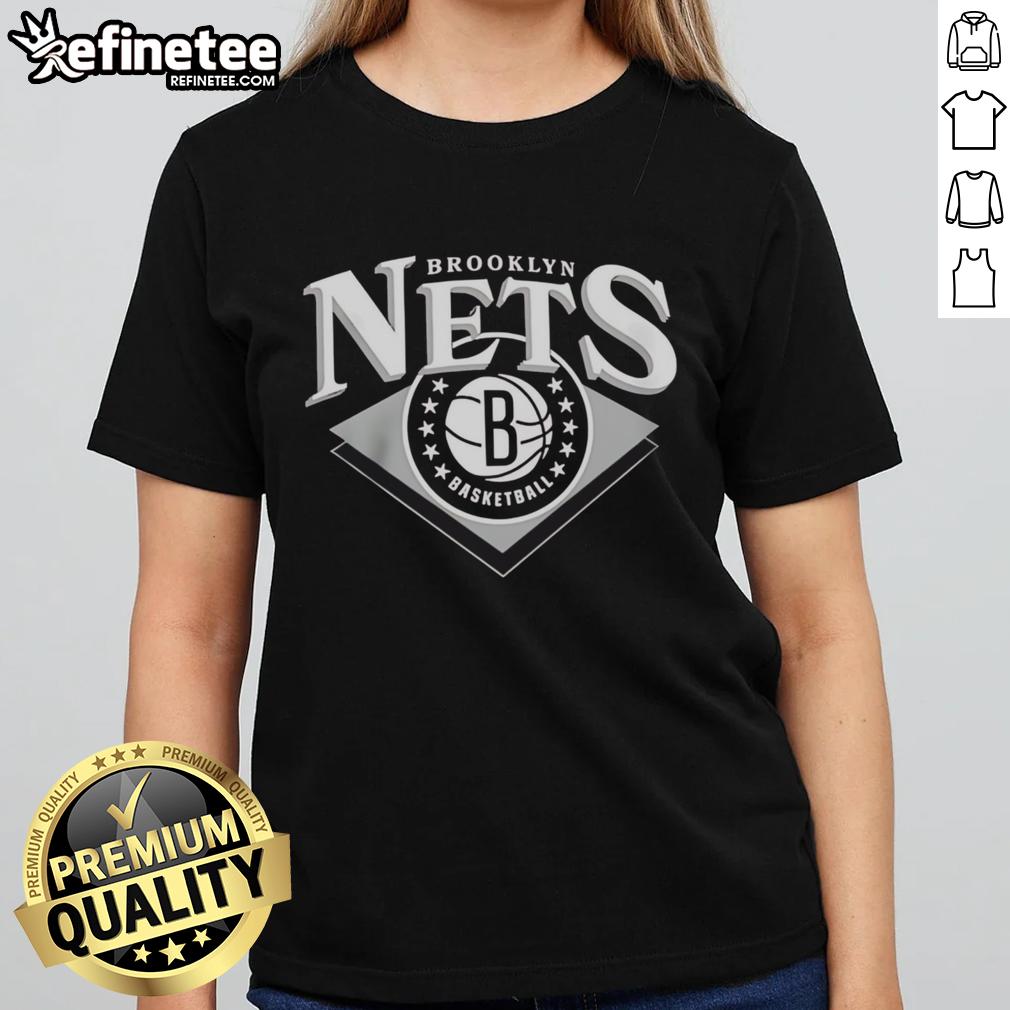 Official Brooklyn Nets Nba Ladies Tee Official Brooklyn Nets NBA ladies tee in black, featuring team logo and stylish design for female fans.