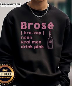 Alt Text: Official Brose Real Men Drink Pink Sweatshirt in vibrant pink, showcasing a bold logo for stylish comfort.
