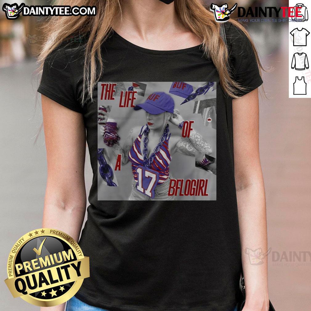Official Buffalo Bills The Life Of A Bflogirl Ladies Tee Buffalo Bills official ladies tee featuring 'The Life of a BFLOgirl' design, perfect for fans and game day attire.