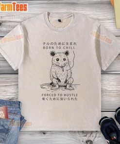 Official Busy Possum 'Born to Chill, Forced to Hustle' washed t-shirt featuring a relaxed possum graphic design.